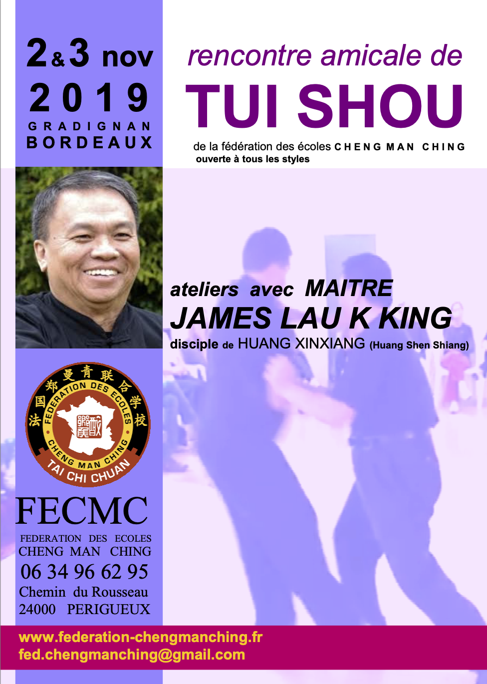 RENCONTRE AMICALE TUI SHOU BORDEAUX JAMES LAU K KING